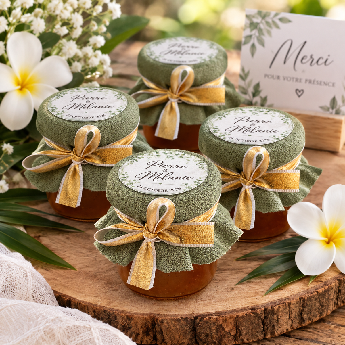 Petit pot de caramel personnalisé - cadeau invité