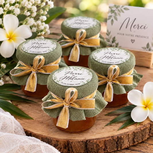 Petit pot de caramel personnalisé - cadeau invité